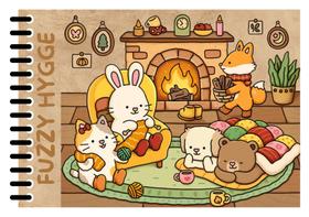 Bloco Colorir Fuzzy Hygge 40 Desenhos Coloring Book Folhas A5 Alta Gramatura