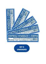 Bloco Comanda Ficha Numerado Controle 2 Corpos Talão Kit C/5