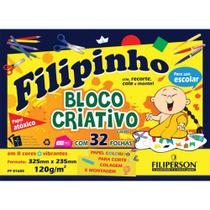 Bloco criativo 120g Filipinho 8 cores com 32 folhas