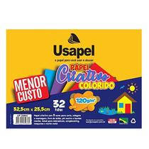 Bloco Criativo 235x325 mm com 32 Folhas 8 Cores 120g UP 25060 - Usapel