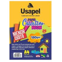 Bloco Criativo A4 Neon com 25 Folhas 5 Cores 120g UP 25063 - Usapel