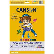 Bloco Criativo Cards A4 120g 8 cores 24fls Canson Bloco Criativo Cards A4 120g 8 cores 24fls Canson