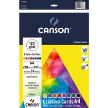 Bloco Criativo Cards A4 24 Folhas Colorido 120 g/m² - Canson Bloco Criativo Cards A4 24 Folhas Colorido 120 g/m² - Canson