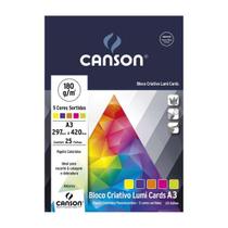 Bloco criativo lumi cards 5 cores 25fls a3 180gm2 - canson