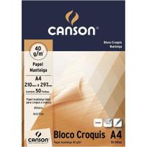 Bloco Croquis Papel Manteiga A3 40 Gramas Creme c/ 50 Folhas - Canson
