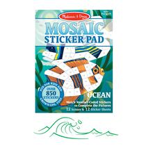 Bloco de adesivos Melissa & Doug Mosaic Ocean Animals com mais de 850 adesivos