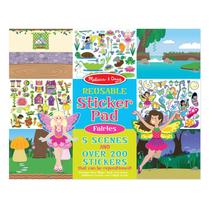 Bloco de adesivos reutilizável Melissa & Doug Fairies com mais de 200 adesivos