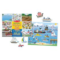 Bloco de adesivos reutilizável Melissa & Doug Vehicles com mais de 165 adesivos