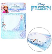 Bloco de anotacao sticker adesivo retangular com 30 folhas frozen 9,5x7cm