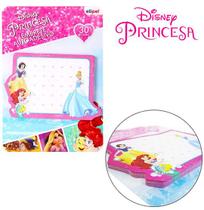Bloco de anotacao sticker adesivo retangular com 30 folhas princesas 9,5x7cm