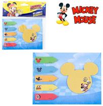 Bloco de anotacao sticker adesivo sortidos com 120 folhas mickey na cartela