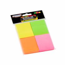 Bloco De Anotações 38x51mm Colorido Neon Brw 04un Com 100fls