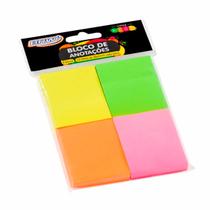 Bloco De Anotações 38x51mm Colorido Neon Brw 04un Com 100fls Bloco De Anotações 38x51mm Colorido Neon Brw 04un Com 100fls