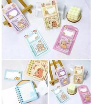 Bloco de Anotações Capivara Fofo Mini Bloquinho 2 Peças