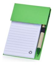 Bloco De Anotações Ecológico Com Autoadesivo E Caneta