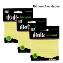 Bloco de Anotações Pautado Adesivo em Tons Pastel Memo Removível (kit com 3 unidades: AM/AM/AM) Bloco de Anotações Pautado Adesivo em Tons Pastel Memo Removível (kit com 3 unidades: AM/AM/AM)