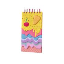 Bloco de Anotações Sobremesa Sorvete 3D Capa em Relevo