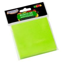 Bloco De Anotações Verde 76Mmx76Mm Neon Adesivos 100 Folhas