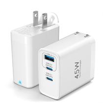 Bloco de carregador TOPADRE 45W USB C Fast Charging, pacote com 2 unidades, branco Bloco de carregador TOPADRE 45W USB C Fast Charging, pacote com 2 unidades, branco