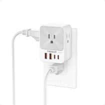 Bloco de carregador USB C 20W PD TESSAN 4 Carregador de parede USB com 3 tomadas Bloco de carregador USB C 20W PD TESSAN 4 Carregador de parede USB com 3 tomadas