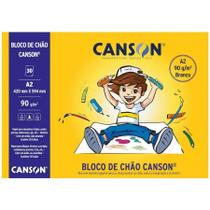 Bloco de chão branco A2 90g - com 30 folhas - Canson
