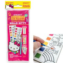 Bloco de colorir com aquarela hello kitty - leo&leo