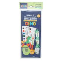 Bloco de Colorir com Aquarela + Pincel Dino Leo&Leo Leonora - 91824