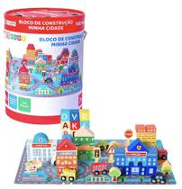 Bloco de construção de Madeira Infantil Minha Cidade140 peças Bloco de construção de Madeira Infantil Minha Cidade140 peças