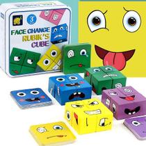 Bloco de construção de quebra-cabeça geométrico Toy Face Changing Cube