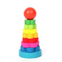 Bloco de construção empilhável Ring Tower Rainbow S Toy Bloco de construção empilhável Ring Tower Rainbow S Toy