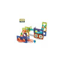 Bloco de construção magnético com pista de bolas de 40 peças para crianças