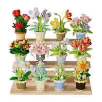 Bloco de construção Toy YEIBOBO! Conjunto de flores e plantas de 12 peças