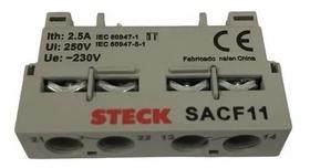 Bloco de contato auxiliar steck sacf11 1na+1nf