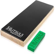 Bloco de couro Hutsuls com composto obtenha bordas afiadas com o kit de alça de faca, bloco de decapagem de couro antiderrapante de qualidade fácil de usar e alça de afiação de couro, guia passo a passo incluído