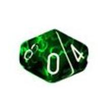 Bloco de dados Dice Chessex 23275 Translucent D10s verde e branco