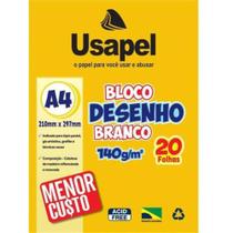 Bloco De Desenho A4 20Fls 140g Branco Usapel