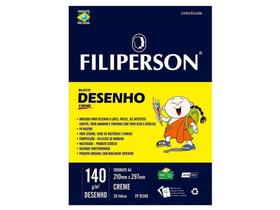Bloco de Desenho A4 Creme 140g, Pct. C/ 20 Folhas - Filiperson - 1398 - FILIPAPER