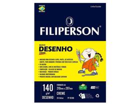 Bloco de Desenho A4 Creme 140g, Pct. C/ 20 Folhas - Filiperson - 1398 - FILIPAPER