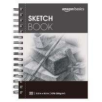 Bloco de desenho Amazon Basics 100 folhas, 5,5 x 8,5 polegadas, 100 g/m², branco Bloco de desenho Amazon Basics 100 folhas, 5,5 x 8,5 polegadas, 100 g/m², branco