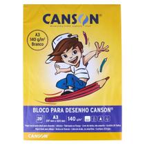 Bloco de Desenho Canson A3 Branco com 20 Folhas 297x420mm 140g