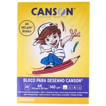Bloco de Desenho Canson A4 Branco com 20 Folhas 210x297mm 140g Bloco de Desenho Canson A4 Branco com 20 Folhas 210x297mm 140g