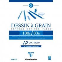 Bloco de Desenho Clairefontaine Dessin à Grain 180g/m² A3