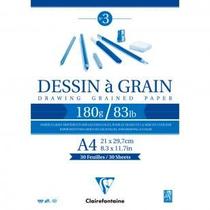 Bloco de Desenho Clairefontaine Dessin à Grain 180g/m² A4