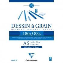 Bloco de Desenho Clairefontaine Dessin à Grain 180g/m² A5
