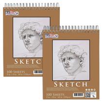 Bloco de Desenho U.S. Art Supply - Espiral Superior 8x10in - 100 Folhas
