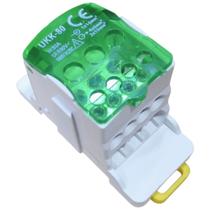 Bloco de Distribuição Modular 80a com 1 Entrada e 6 Saídas UKK80 VERDE Bloco de Distribuição Modular 80a com 1 Entrada e 6 Saídas UKK80 VERDE