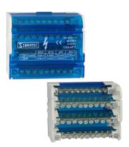 Bloco de Distribuição Modular com 4 Barramentos X 11 Ligações - 125A - Fixação Trilho DIN - Sibratec Bloco de Distribuição Modular com 4 Barramentos X 11 Ligações - 125A - Fixação Trilho DIN - Sibratec