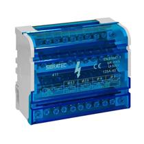 Bloco de Distribuição Modular Din 4 Barramentos X 11 Ligações 125A S112-04 Sibratec Bloco de Distribuição Modular Din 4 Barramentos X 11 Ligações 125A S112-04 Sibratec