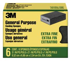 Bloco de esponja de lixamento 3M Extra Fine Grits, pacote com 6