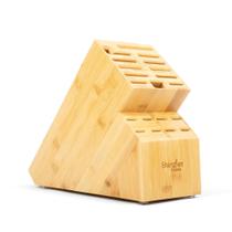 Bloco de facas Shenzhen Knives G-Large com acabamento em bambu, madeira com 20 ranhuras Bloco de facas Shenzhen Knives G-Large com acabamento em bambu, madeira com 20 ranhuras